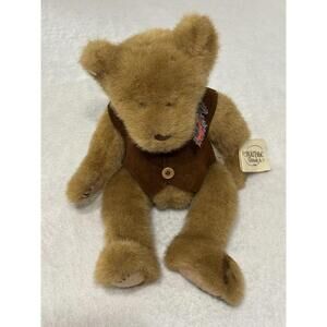 GANZ Heritage Collection Brown Bear Vest Scarf Plush 12" || pre-owned w/ tags